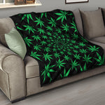 Swirl Cannabis Leaf Print Quilt