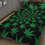 Swirl Cannabis Leaf Print Quilt Bed Set