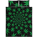 Swirl Cannabis Leaf Print Quilt Bed Set