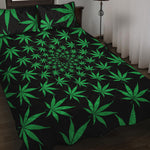 Swirl Cannabis Leaf Print Quilt Bed Set