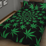 Swirl Cannabis Leaf Print Quilt Bed Set