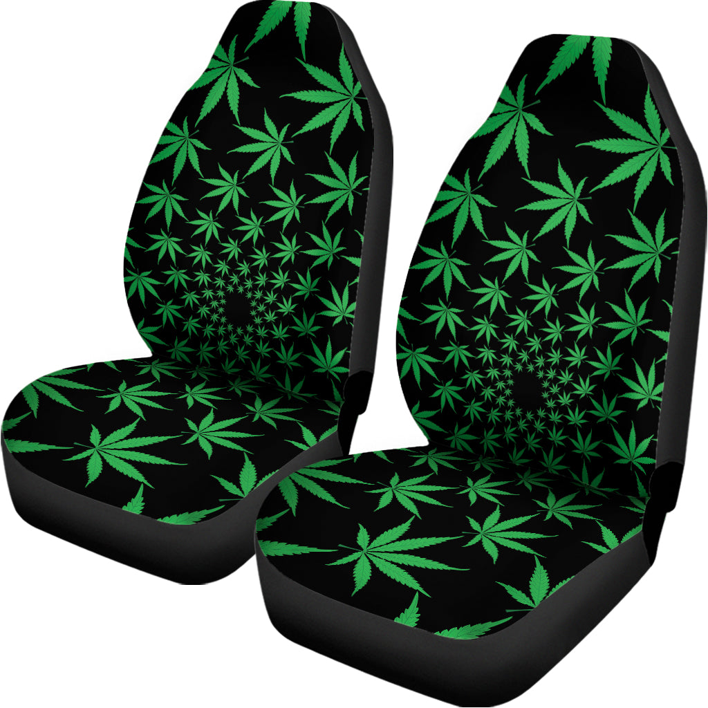 Swirl Cannabis Leaf Print Universal Fit Car Seat Covers