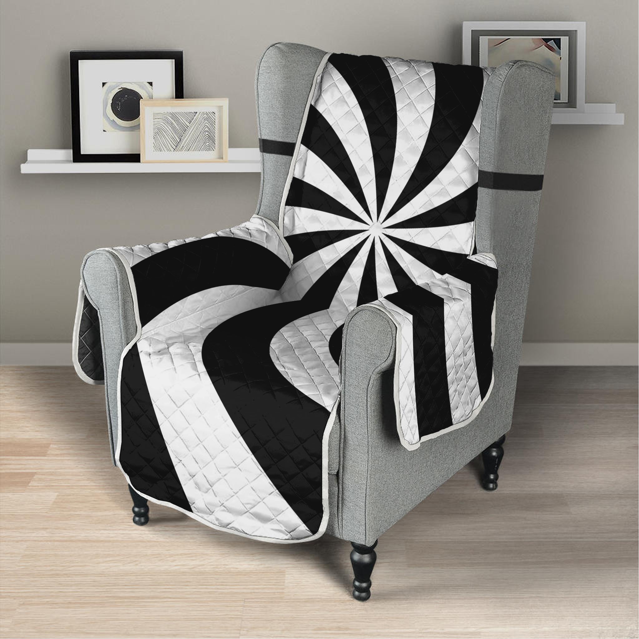 Swirl Optical Illusion Print Armchair Protector