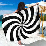 Swirl Optical Illusion Print Beach Sarong Wrap