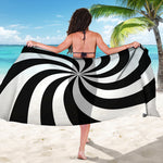 Swirl Optical Illusion Print Beach Sarong Wrap