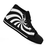 Swirl Optical Illusion Print Black High Top Shoes