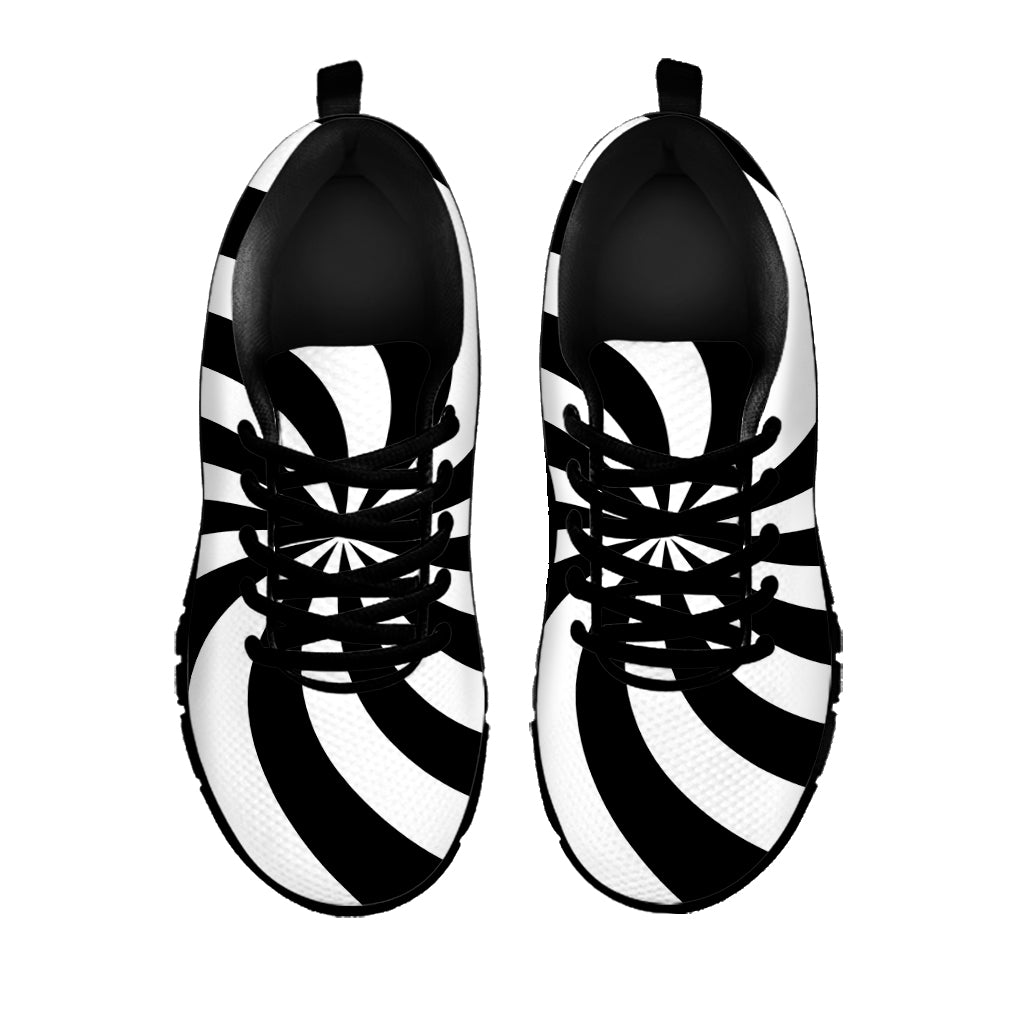 Swirl Optical Illusion Print Black Sneakers