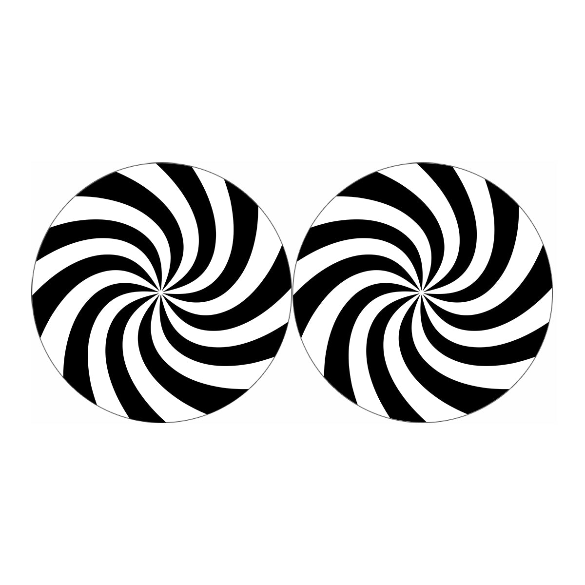 Swirl Optical Illusion Print Car Coasters