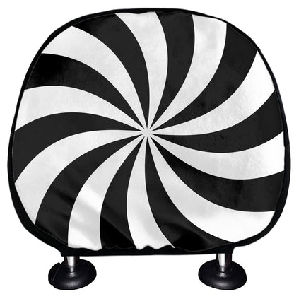 Swirl Optical Illusion Print Car Headrest Covers