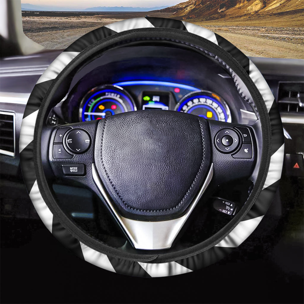 Swirl Optical Illusion Print Car Steering Wheel Cover