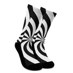 Swirl Optical Illusion Print Crew Socks