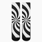 Swirl Optical Illusion Print Crew Socks