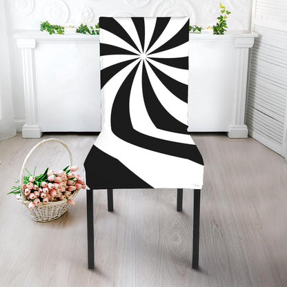 Swirl Optical Illusion Print Dining Chair Slipcover