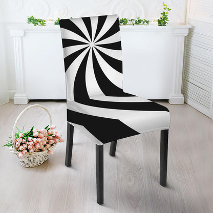 Swirl Optical Illusion Print Dining Chair Slipcover
