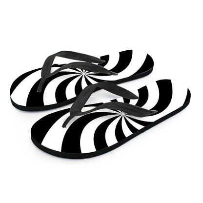 Swirl Optical Illusion Print Flip Flops