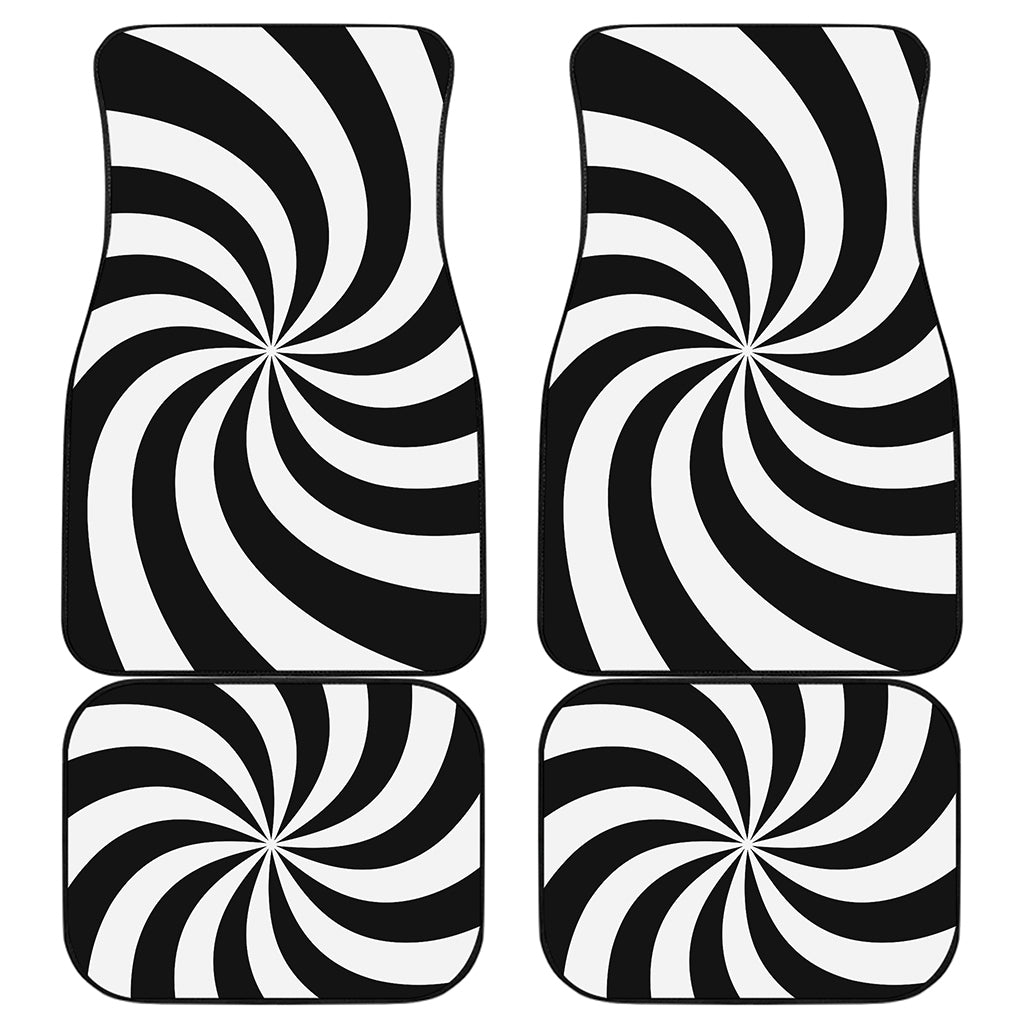 Swirl Optical Illusion Print Front and Back Car Floor Mats