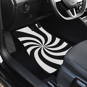 Swirl Optical Illusion Print Front and Back Car Floor Mats