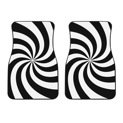 Swirl Optical Illusion Print Front Car Floor Mats