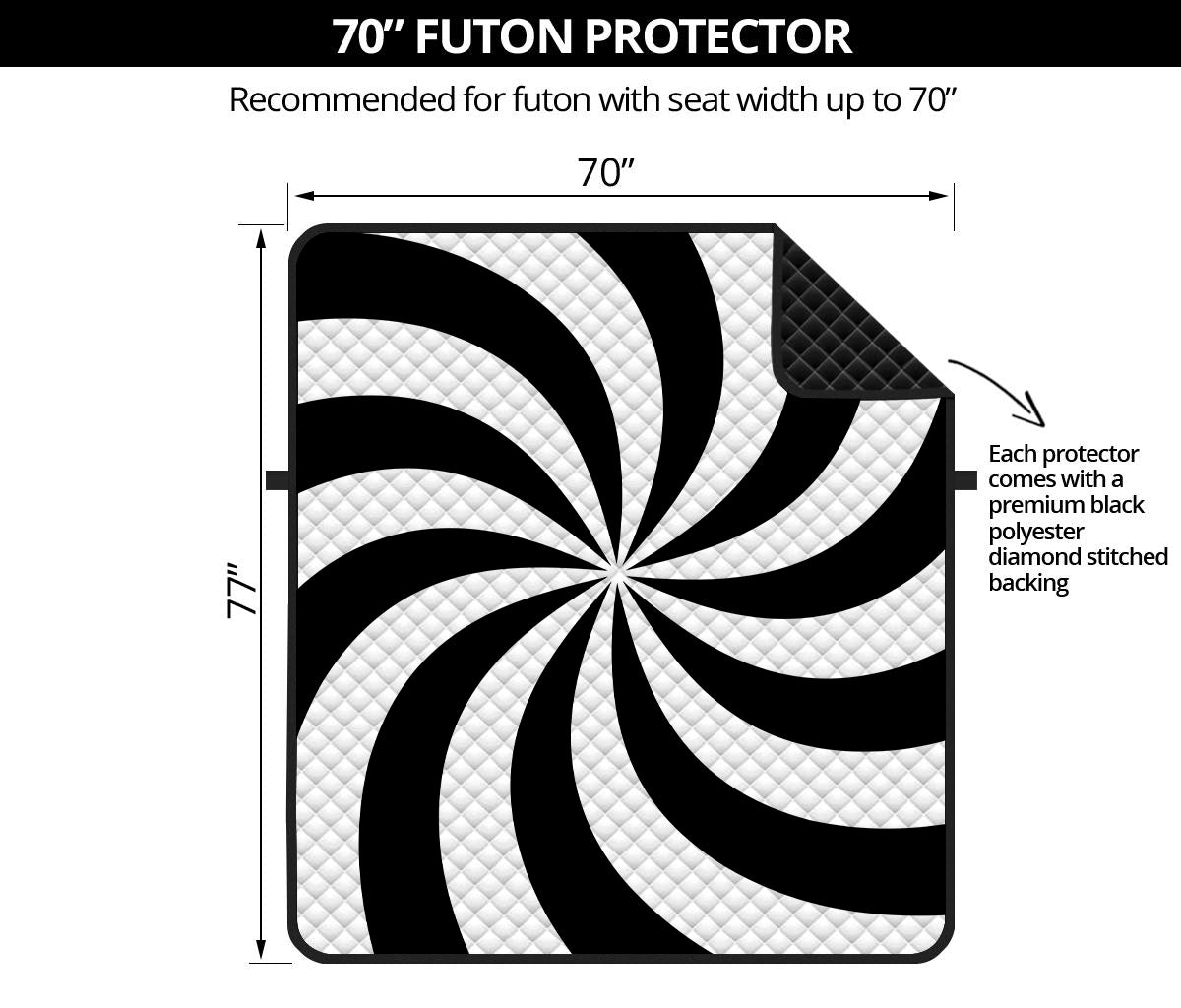 Swirl Optical Illusion Print Futon Protector