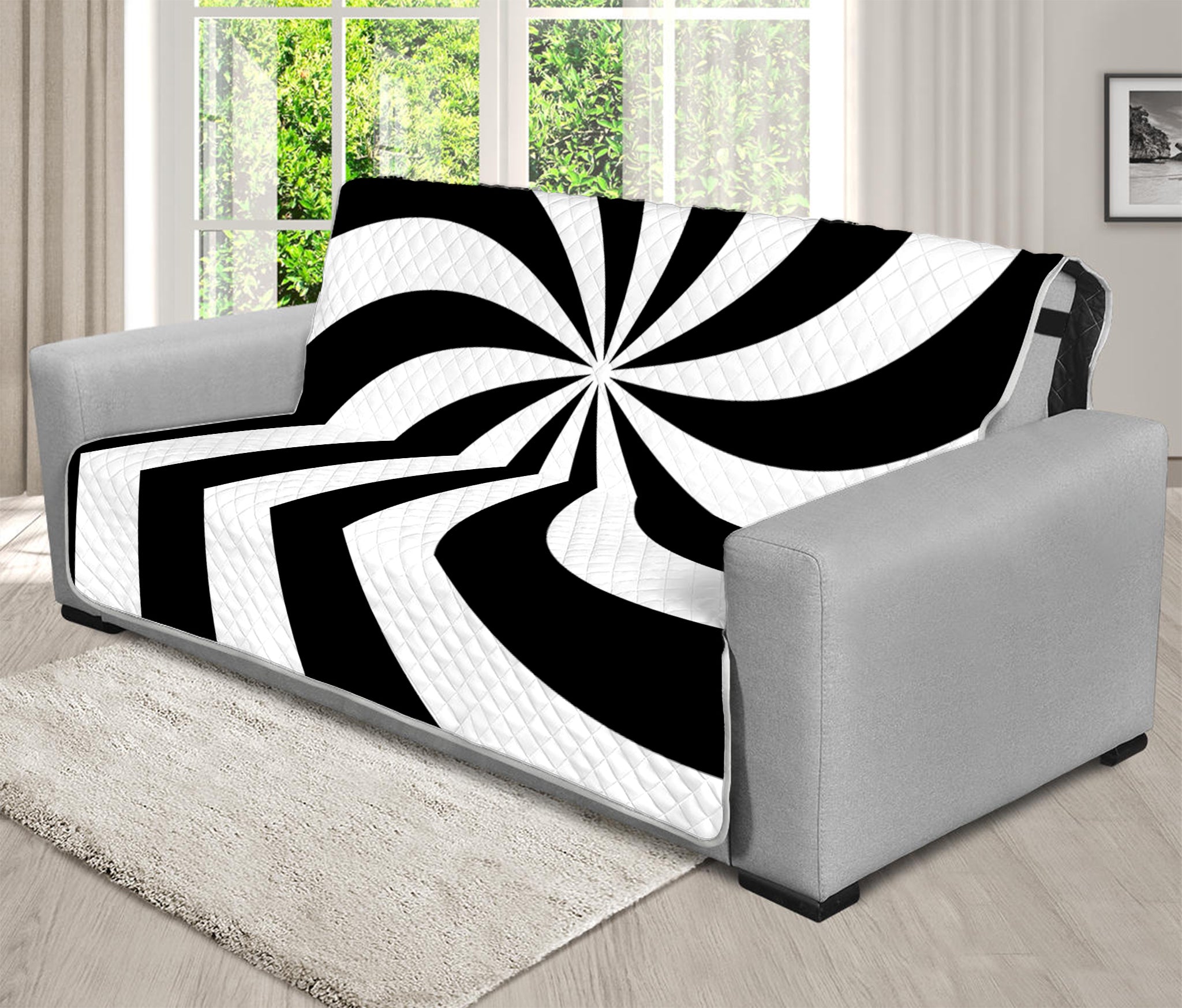 Swirl Optical Illusion Print Futon Protector