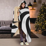 Swirl Optical Illusion Print Hooded Blanket