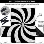 Swirl Optical Illusion Print Loveseat Protector