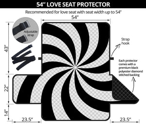 Swirl Optical Illusion Print Loveseat Protector