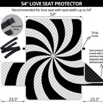 Swirl Optical Illusion Print Loveseat Protector