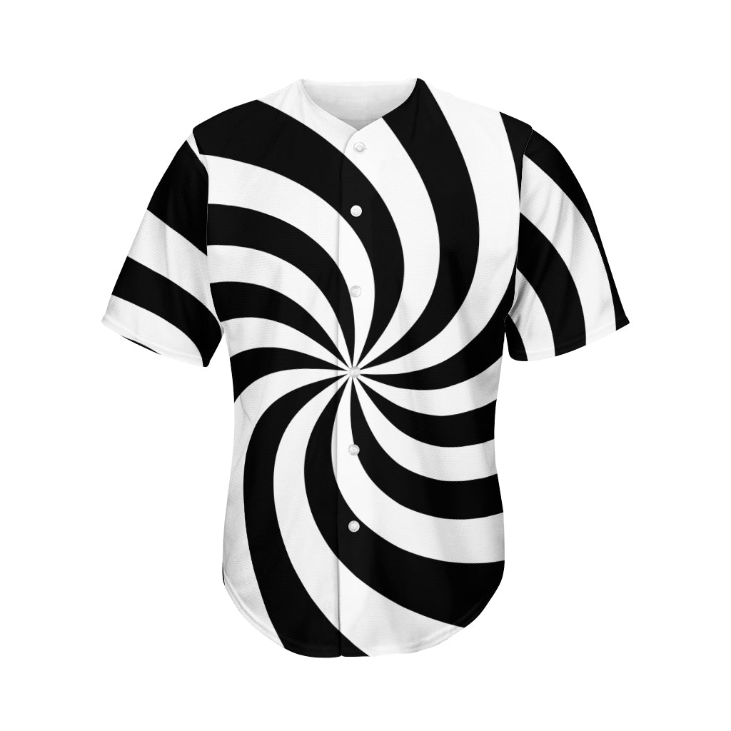 Swirl Optical Illusion Print Men's Baseball Jersey