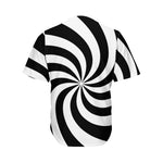 Swirl Optical Illusion Print Men's Baseball Jersey