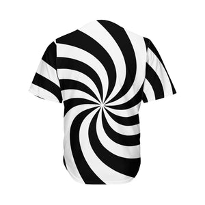 Swirl Optical Illusion Print Men's Baseball Jersey