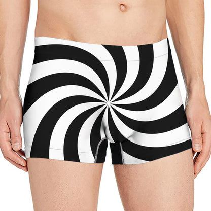 Swirl Optical Illusion Print Men's Boxer Briefs