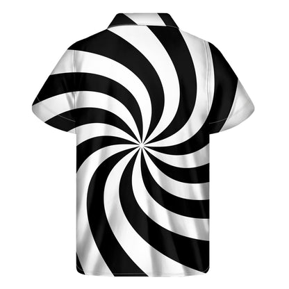 Swirl Optical Illusion Print Men's Short Sleeve Shirt