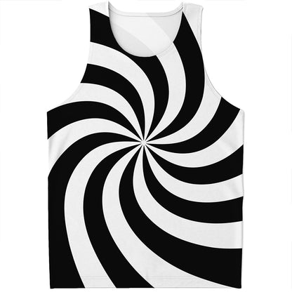 Swirl Optical Illusion Print Men's Tank Top