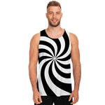 Swirl Optical Illusion Print Men's Tank Top