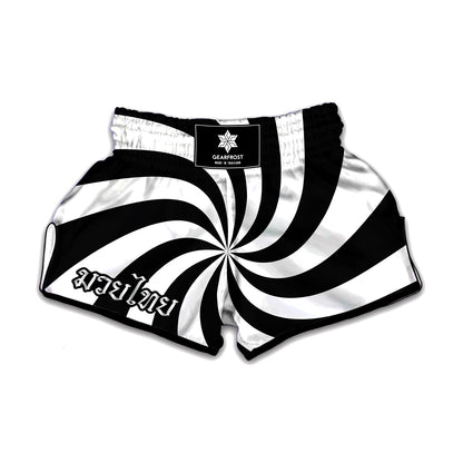 Swirl Optical Illusion Print Muay Thai Boxing Shorts