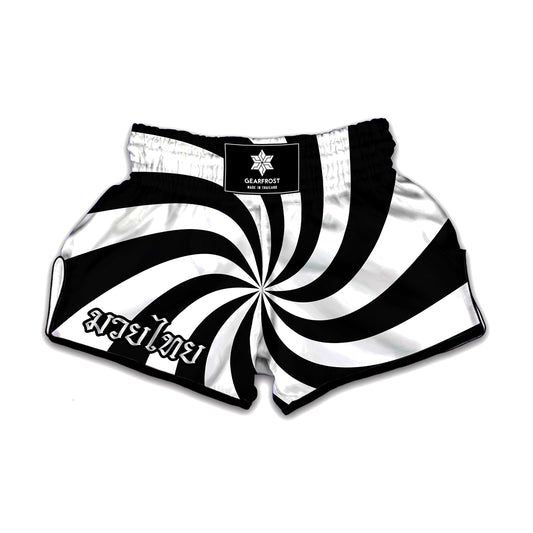 Swirl Optical Illusion Print Muay Thai Boxing Shorts
