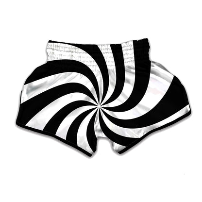 Swirl Optical Illusion Print Muay Thai Boxing Shorts