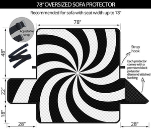 Swirl Optical Illusion Print Oversized Sofa Protector