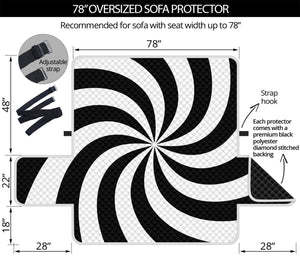 Swirl Optical Illusion Print Oversized Sofa Protector