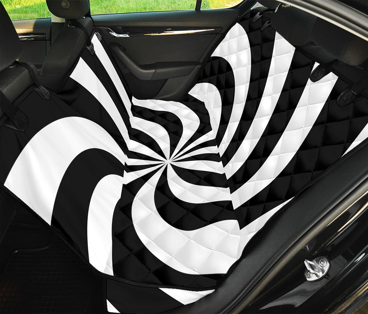 Swirl Optical Illusion Print Pet Car Back Seat Cover
