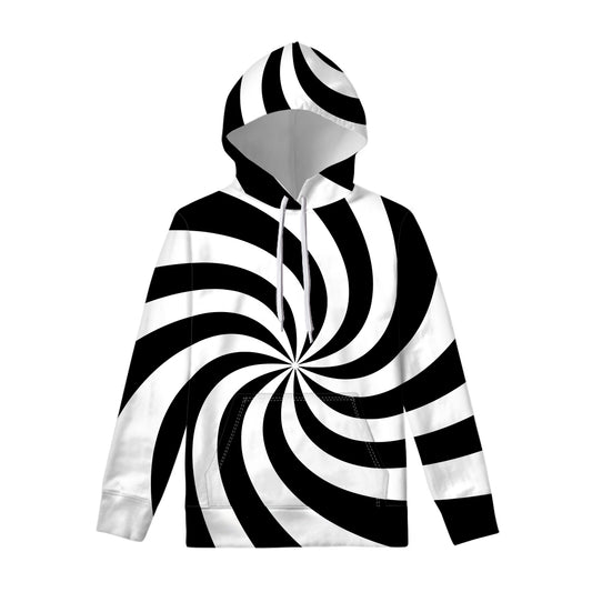 Swirl Optical Illusion Print Pullover Hoodie