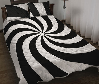Swirl Optical Illusion Print Quilt Bed Set
