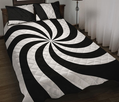Swirl Optical Illusion Print Quilt Bed Set