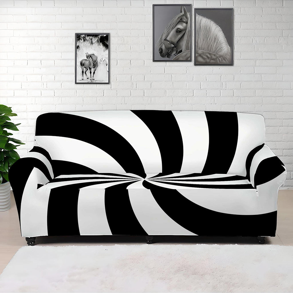 Swirl Optical Illusion Print Sofa Cover