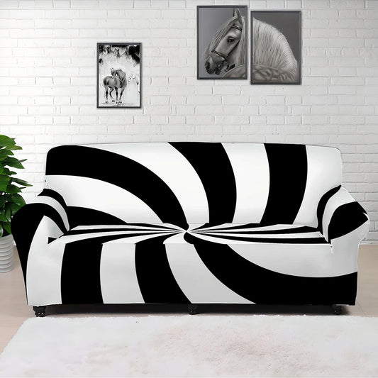 Swirl Optical Illusion Print Sofa Cover