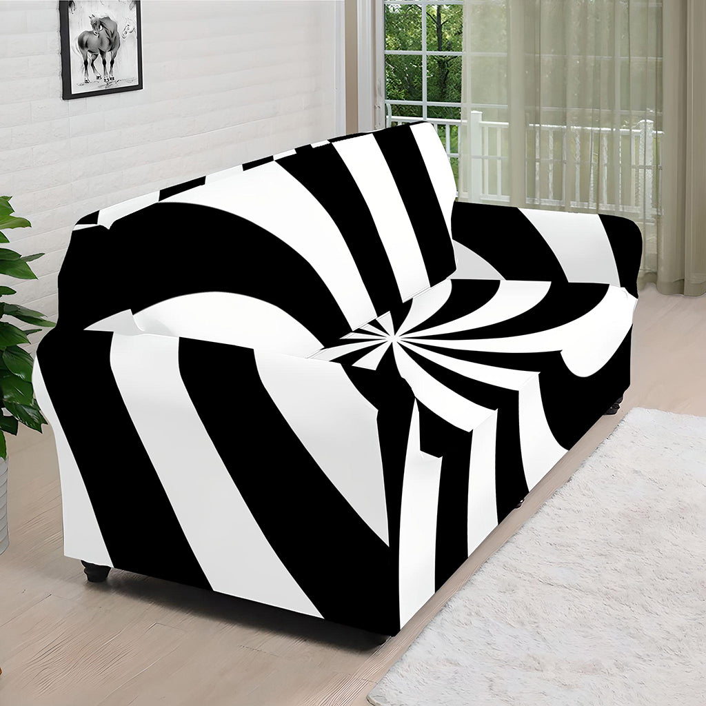 Swirl Optical Illusion Print Sofa Cover