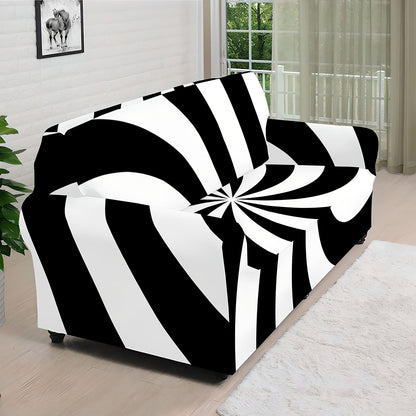Swirl Optical Illusion Print Sofa Cover