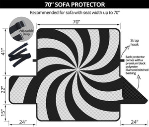 Swirl Optical Illusion Print Sofa Protector