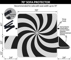 Swirl Optical Illusion Print Sofa Protector